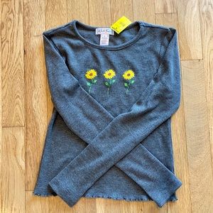 Girl’s Long Sleeve Sunflower Shirt